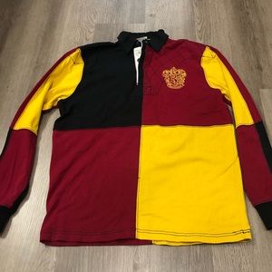 Harry Potter Gryffindor 07 Quidditch Jersey Long Sleeve Small Rugby Polo